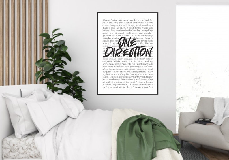 One Direction Printable Poster / One Direction Songs / One - Etsy