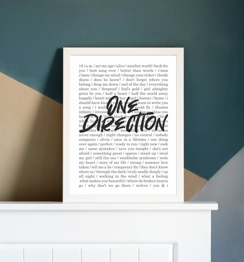 One Direction Printable Poster / One Direction Songs / One - Etsy