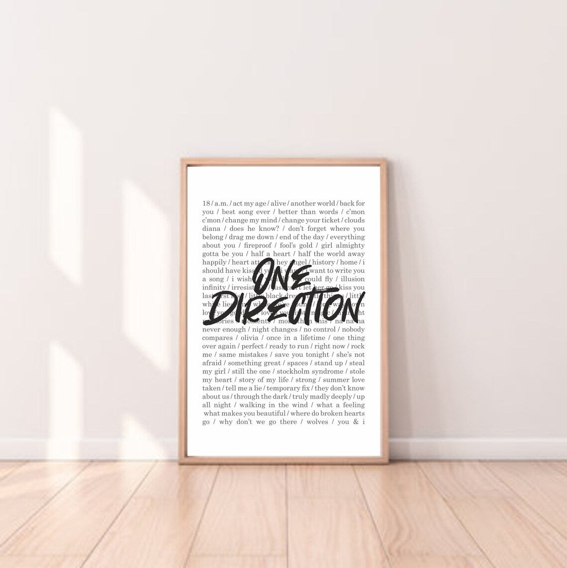 One Direction Printable Poster / One Direction Songs / One - Etsy