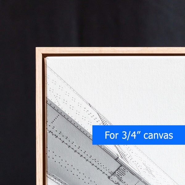 Super slim Floating canvas frame for 3/4" deep canvas | Custom size canvas frame | DIY canvas frame | Minimalist style frame