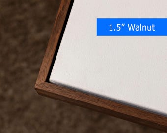 Walnut floating frame for 1.5" wall art | Custom size | DIY kit
