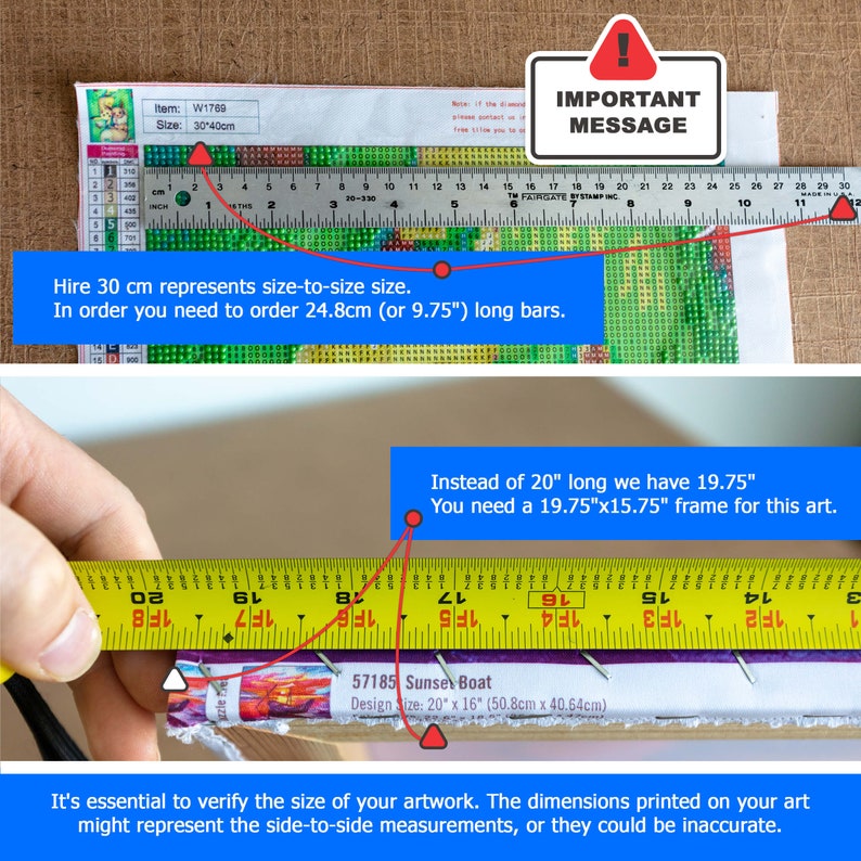 Important message for Dimond Painting size issues.