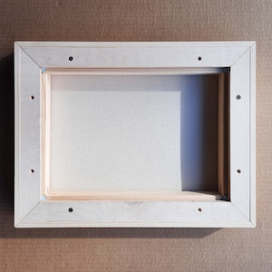 A backside view of a floating frame.