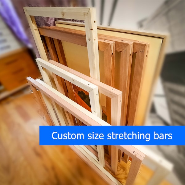 Custom size canvas stretcher bars | 1” x 1.5” stretchers | DIY canvas stretching kit | Custom size canvas framing