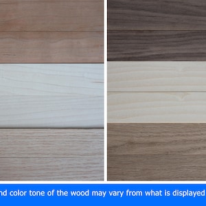 Different species of wood available for this floating frames