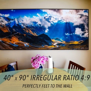 An example of stretched an irregular ratio (4:9) canvas print.