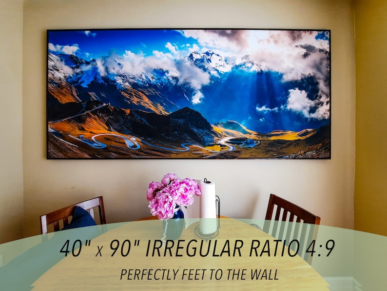 An example of stretched an irregular ratio (4:9) canvas print.