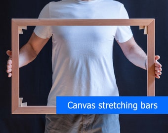 Canvas stretching bars 1" deep | Custom size canvas stretching bars | Art stretching bars | Canvas stretching frame kit all included