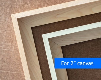 Large Floater frame for 2" thick canvas |  Custom size floating frame for 2" deep canvas or artwork |  DIY canvas frame set