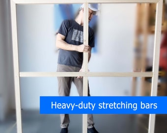 Large canvas stretching bars | Custom sizes canvas frame | Heavy duty 1.5"x2.25" profile | Museum standard canvas stretcher