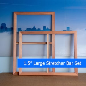 Canvas stretcher bars 1.5&quot; deep | Custom sizes canvas stretcher frame | Heavy duty bars 1.5&quot;x2.25&quot; profile | Museum canvas stretcher