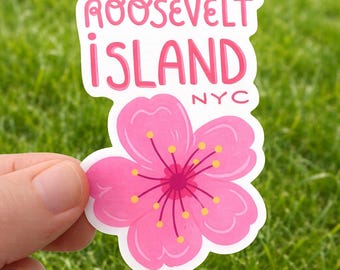 Roosevelt Island NYC Kirschblüten Aufkleber