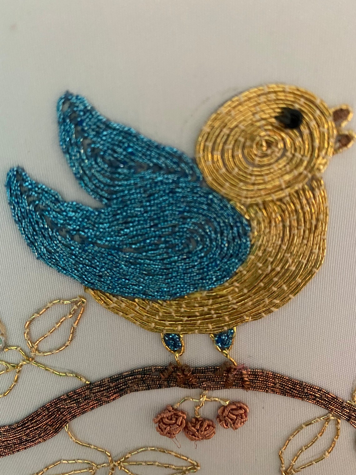 Goldwork embroidery kit bluebird ideal for beginners  etsy