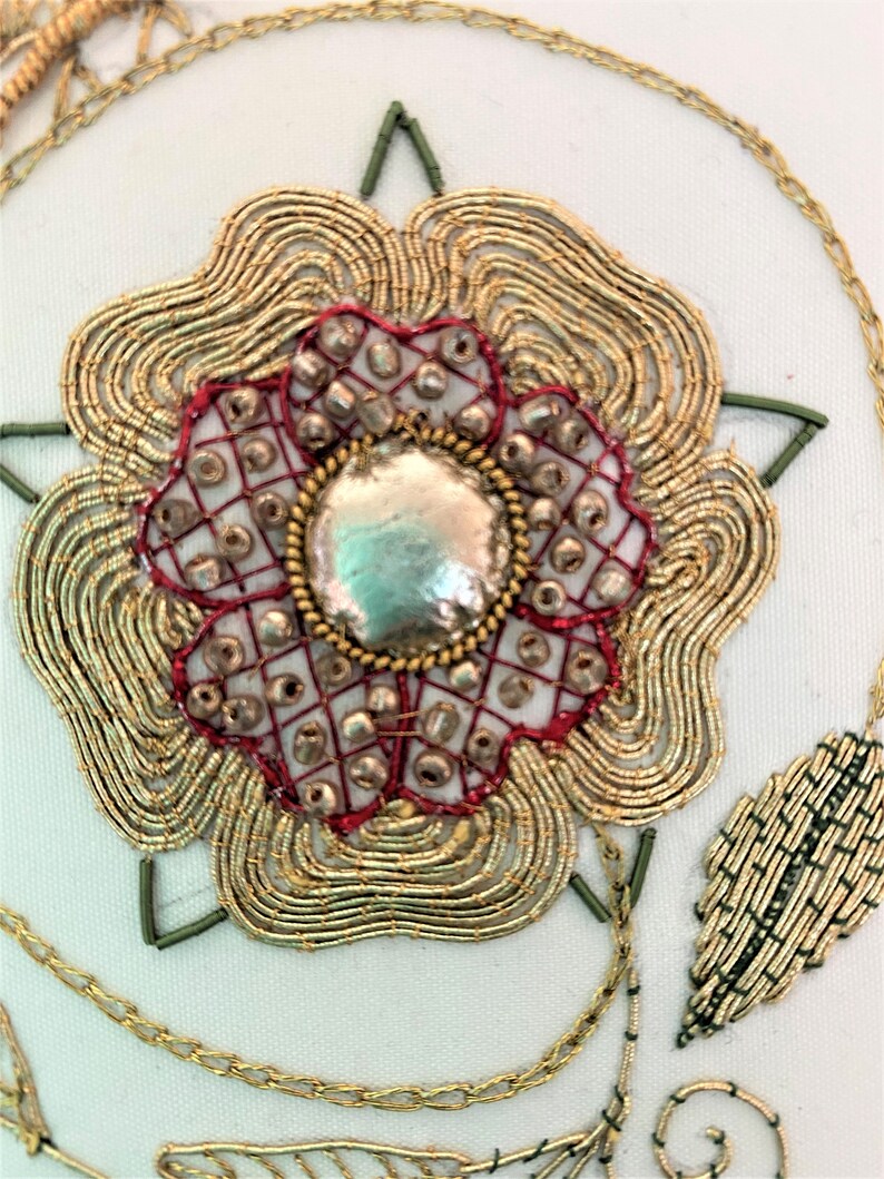 Goldwork Embroidery Kit Tudor Rose and Butterfly Etsy