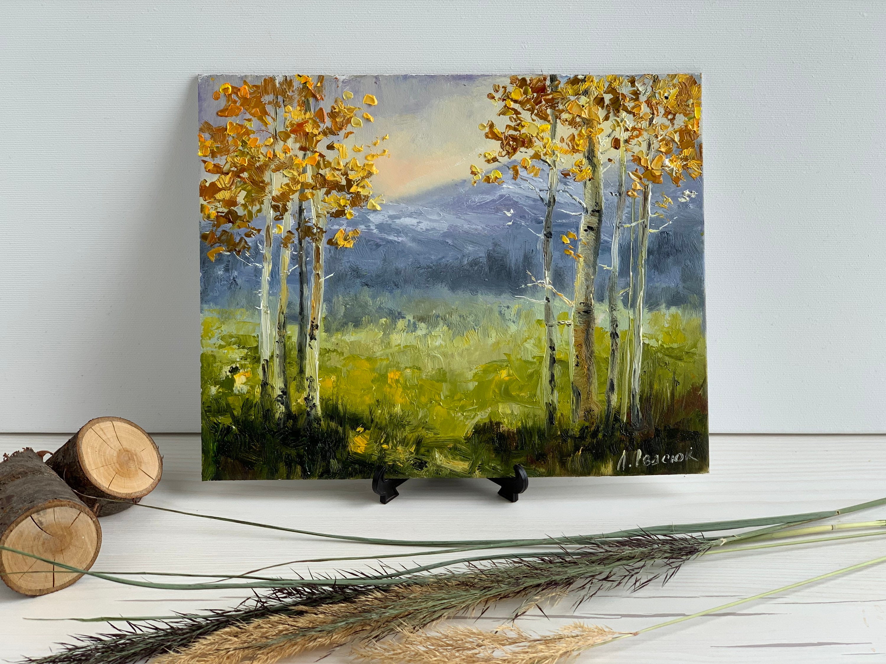Colorado Landscape Painting Aspen Trees Artwork Forest Wall Art Oil ...