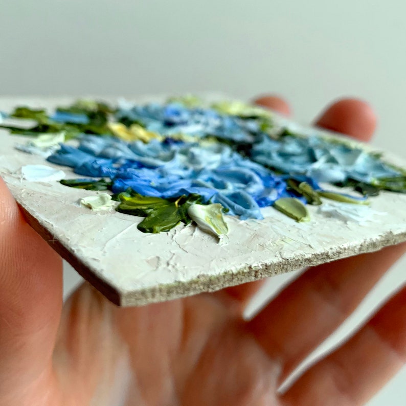 Hydrangea Flowers Painting Textured Oil Painting Impasto Original Art ...