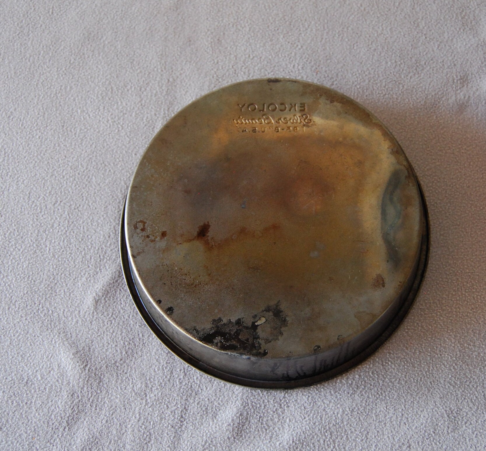 Vintage Ekcoloy Silver Beauty Cake Pan, T95, 8 Inch Cake Pan, Bakeware, Kitchen Decor Farmhouse