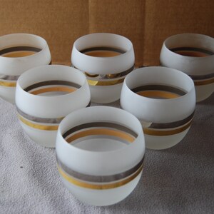 Vintage Frosted Roly Poly Glasses, Bar Glasses, Mid Century Modern, Drinkware, Barware!