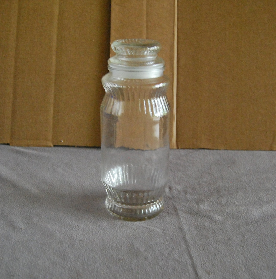 1979 Planter Peanut Glass Jar, Farmhouse Kitchen Decor Vintage