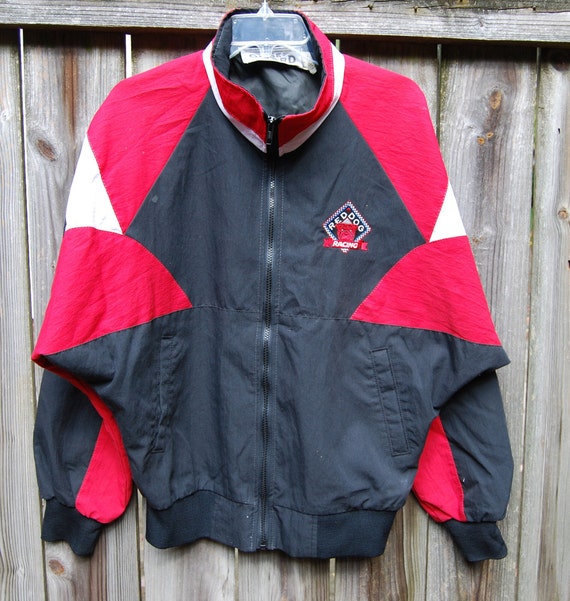 Vintage Red Dog Racing Jacket, Windbreaker jacket, Na… Gem