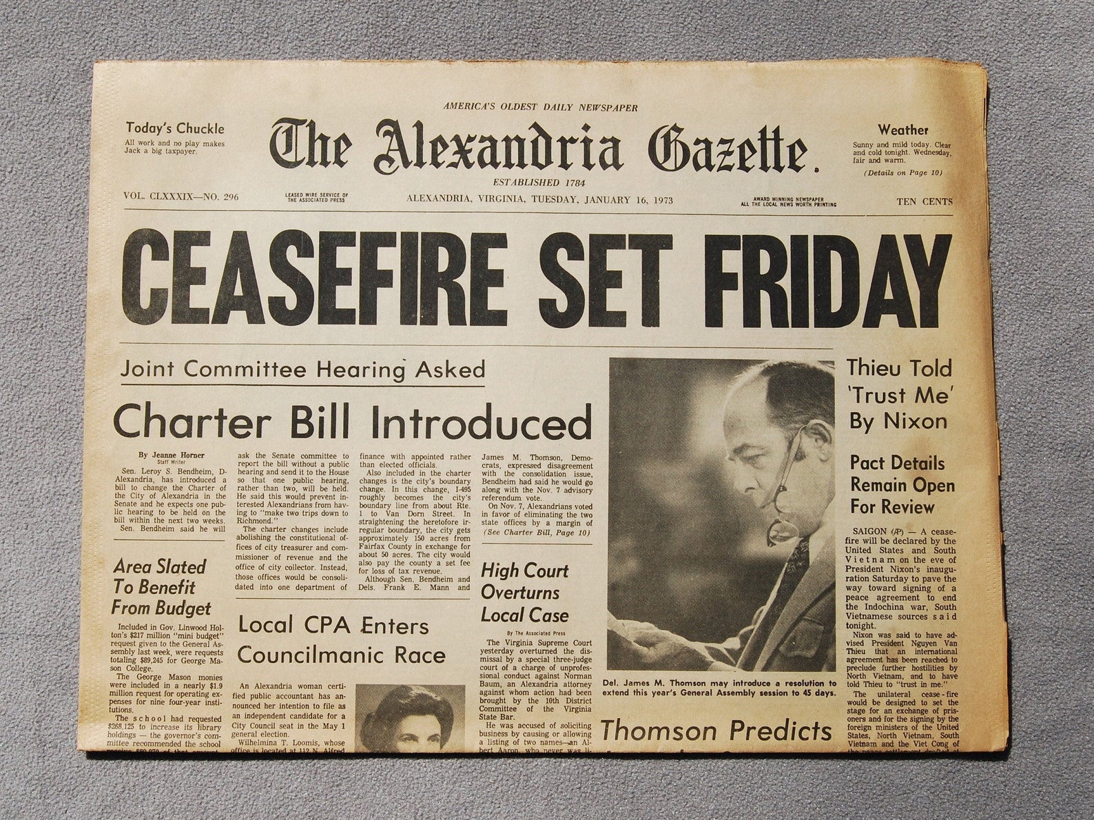 The Alexandria Gazette Vintage Newspaper January 16 1973 Etsy