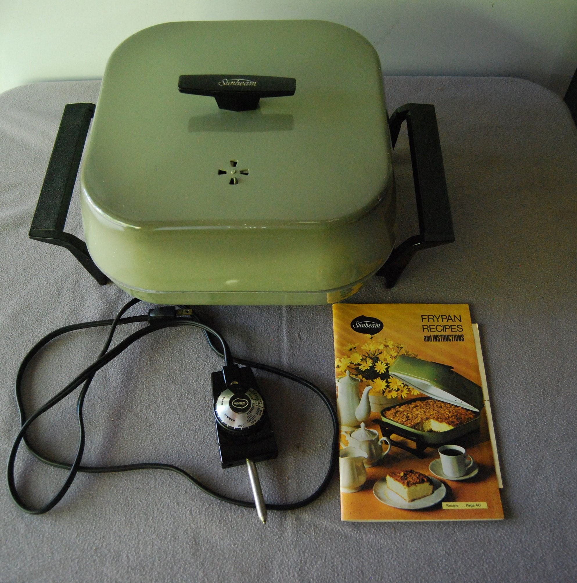 Sunbeam Frypan Electric Skillet Avocado Green Kitchen - Etsy