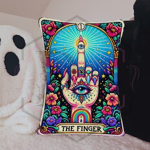 Tarot Card Cushion: Handmade Skull Decor, Funny Statement Pillow