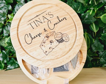 Cheese board | Serving board | Swivel Cheese board complete with utensils | Cheese & Crackers | Personalised cheese board | unique gift idea