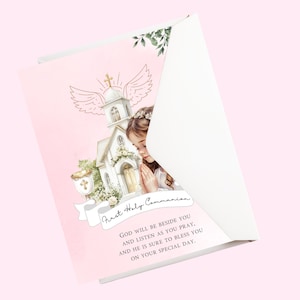First Holy communion card | Holy communion card | Girls Communion card | Holy communion keepsake | Communion Gift | Holy communion