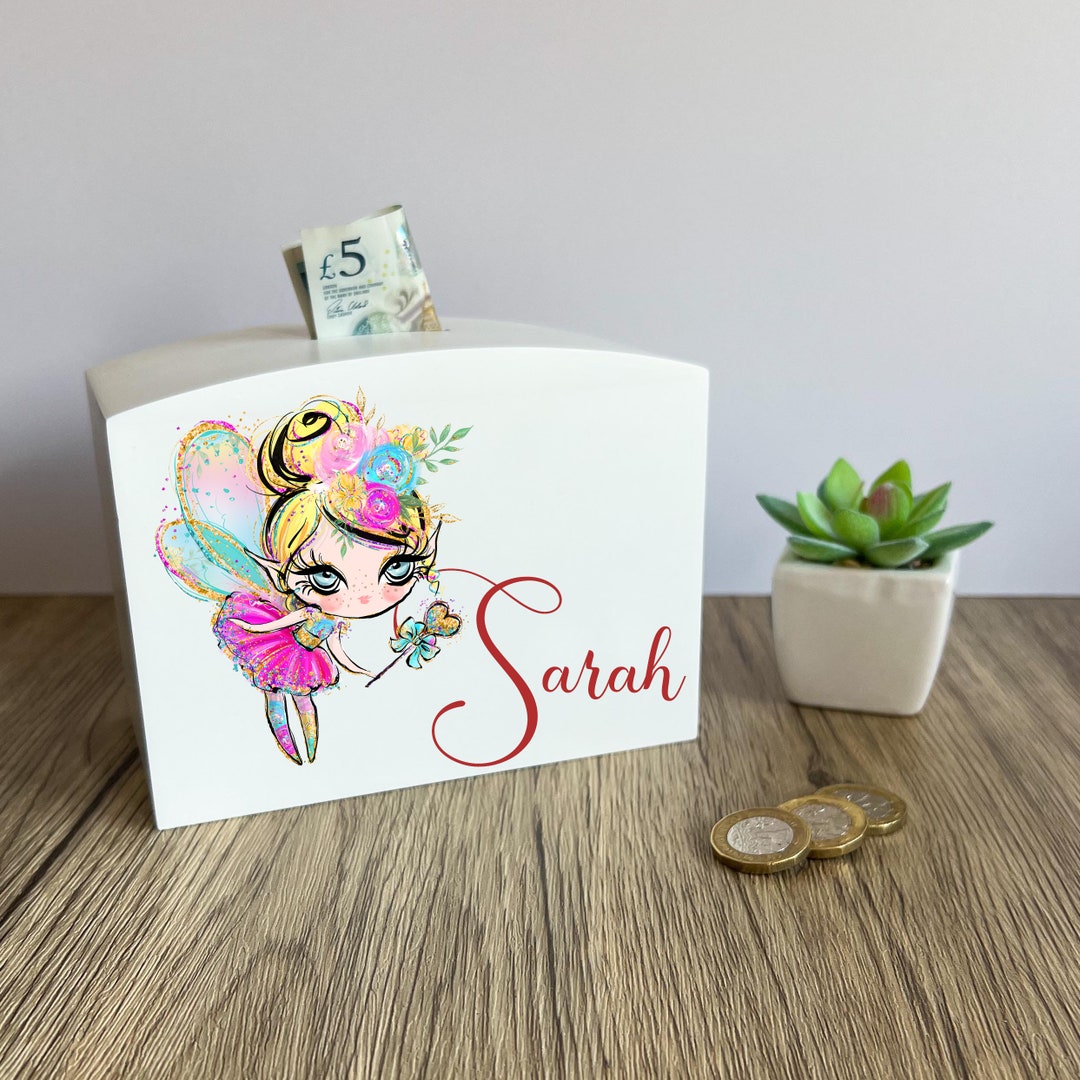 Personalised Fairy Wooden Rectangular Shaped Money Box - Etsy