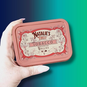 Personalized Floral Tobacco Tin: Vintage Style 2oz Storage