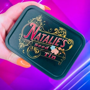 Personalized Retro Tin: Seed, Mint, Tobacco Storage