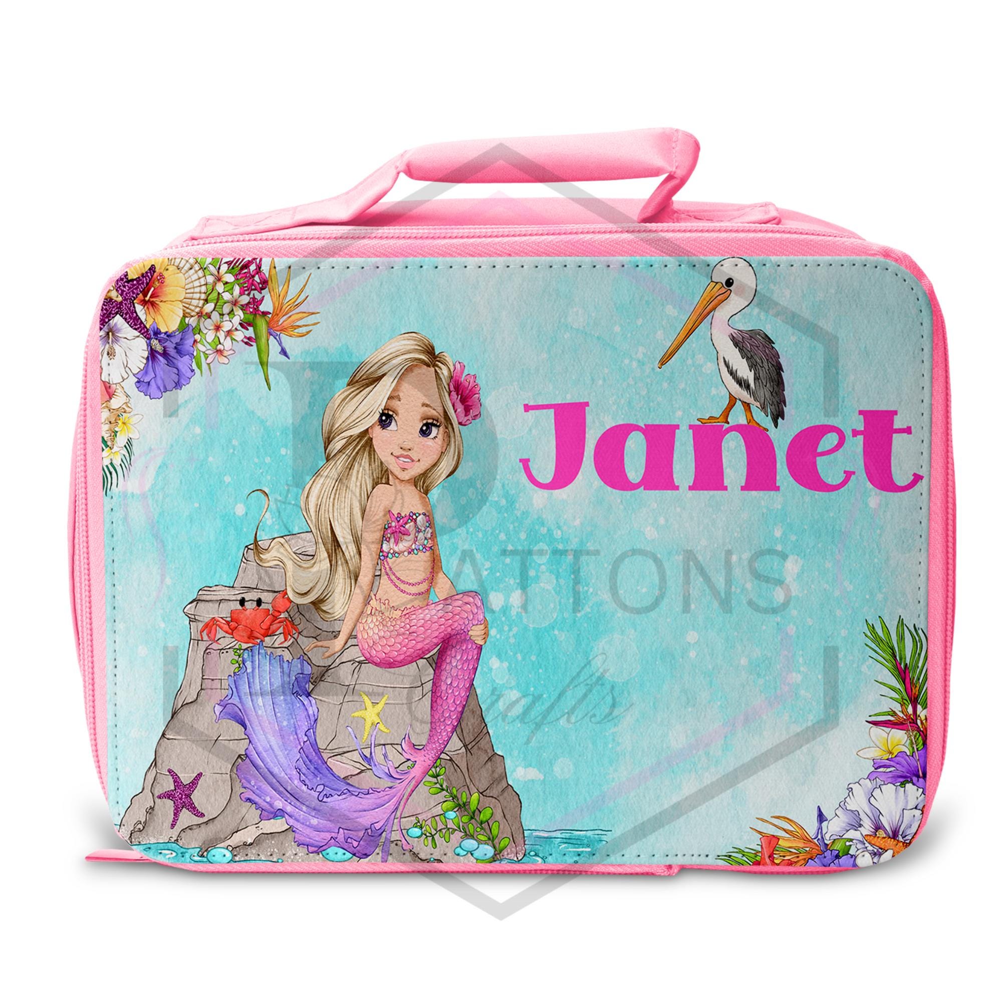 Kazulo Borsa Termica Per Pranzo A Forma Di Coda Di Sirena - Per Bambine, Con Tasca E Tracolla - 2
