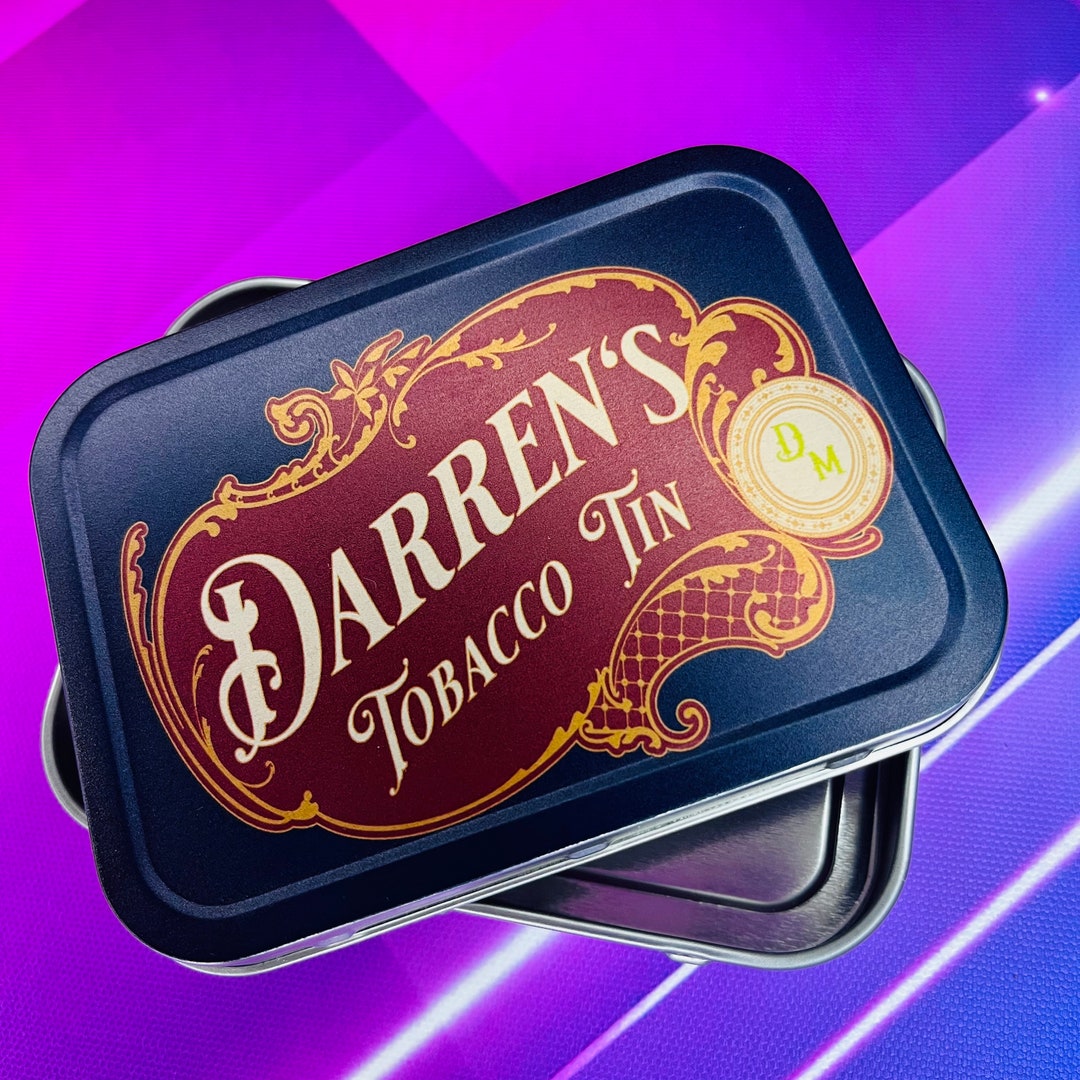 Tobacco Tin, Mint Tin, Personalised Large Tobacco Tin, Personalised