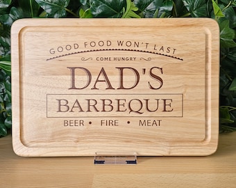 Planche à découper pour barbecue de papa | Planche à découper personnalisée | Cadeau pour papa | Accessoires de barbecue | Plateau de service | Cadeau fête des pères |