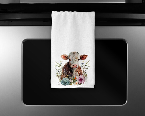 Vansolinne Küchentücher Mit Highland-Kuh-Motiv – 4 Stück, Weich & Saugfähig, 40x60 Cm, Perfekt Für Rustikale Küche & Als Geschenk