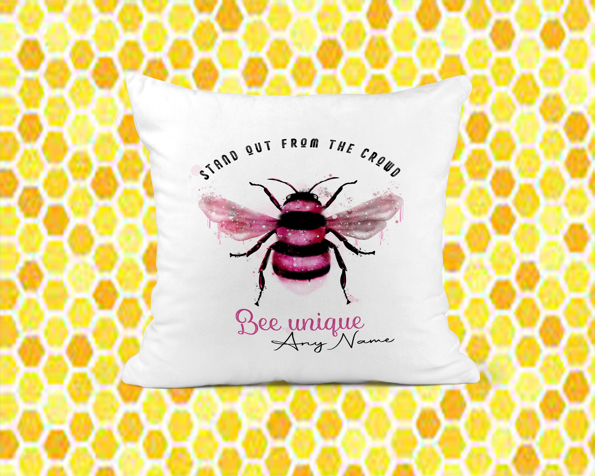 pink bee cushion