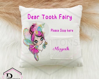 Personalised Tooth Fairy Pillow | Fairy cushion | Cushion with pocket | Tooth fairy | Tooth loss | Gift for toddler | Dear tooth fairy