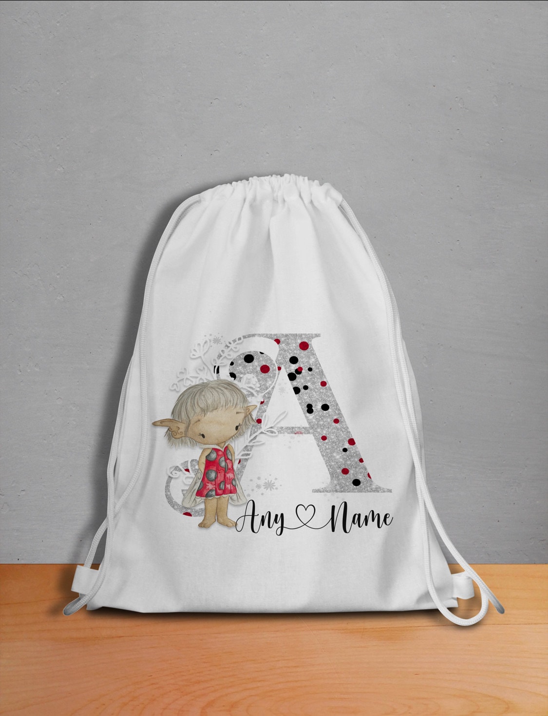 Drawstring bag Initial custom name Drawstring backpack Etsy