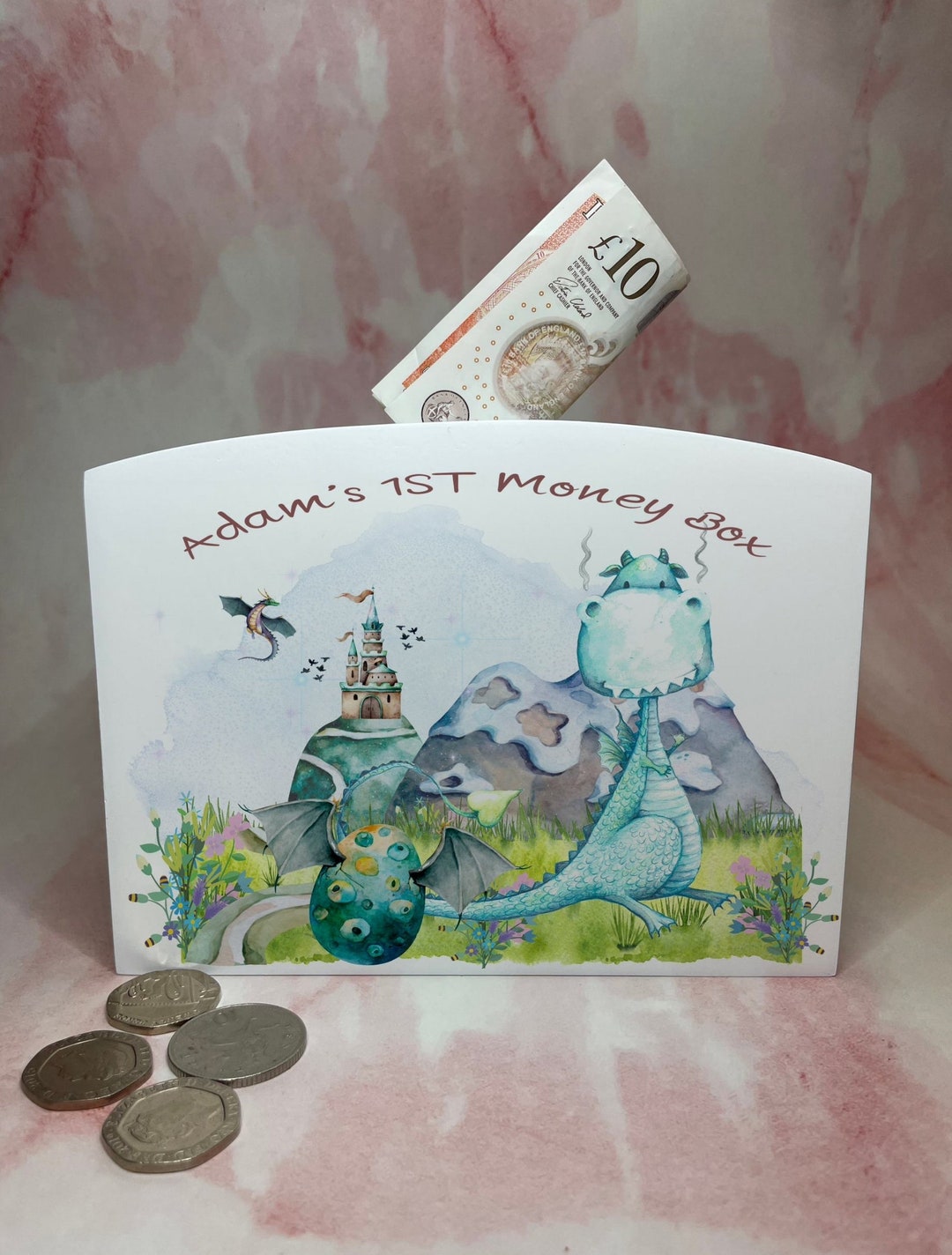 Personalised Dragon Fairytale Wooden Rectangular Shaped Money Box - Etsy