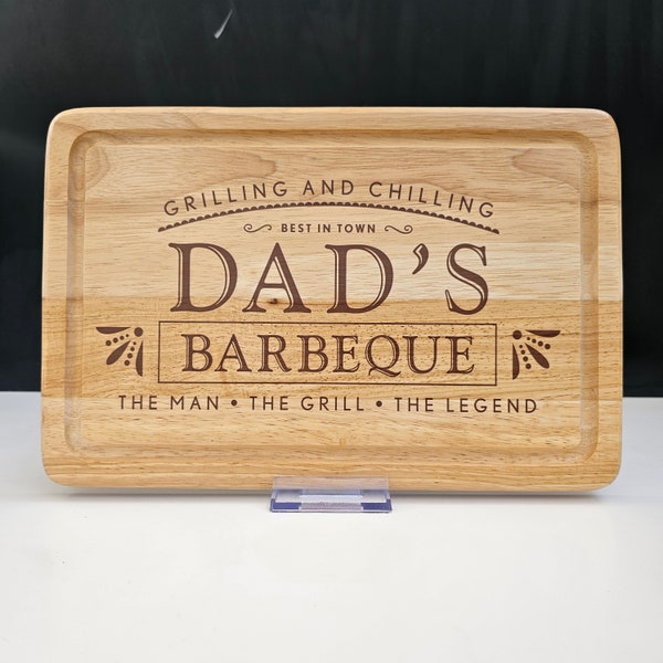 Dad's barbeque Chopping Board | Personalised Chopping Board | Gift for Dad | BBQ accessories | Chopping board | Fathers Day Gift | Wood