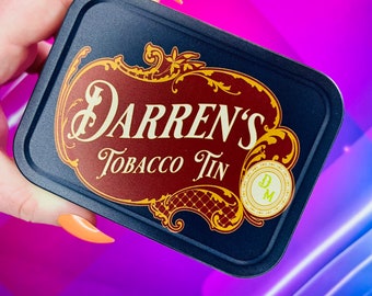 Tobacco tin, mint tin, personalised large Tobacco tin, personalised cigarette case, Tobacco tin with organiser, Compartment tin