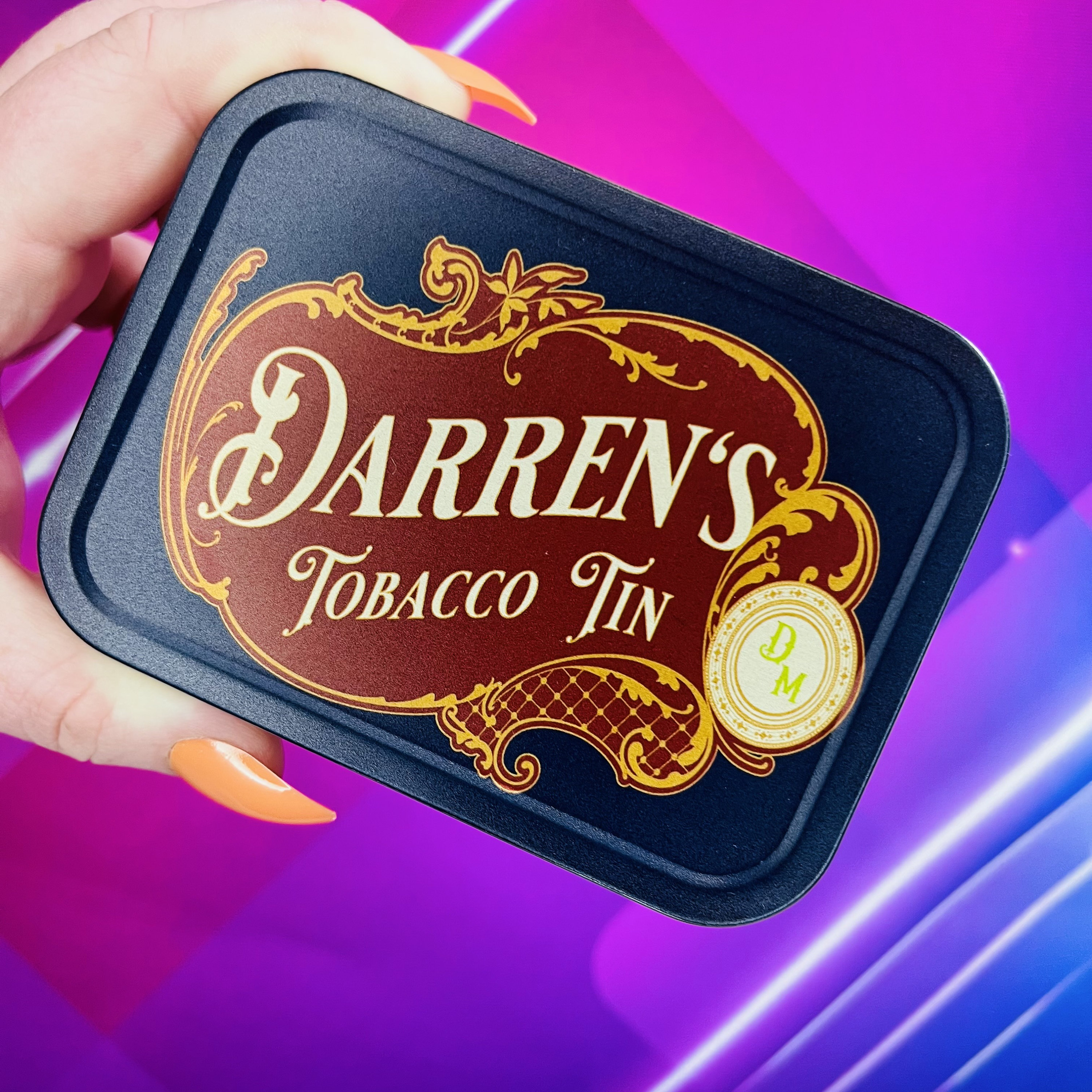 personalised photo tobacco tin Personalized Tobacco Tin with Organizer, Retro Design