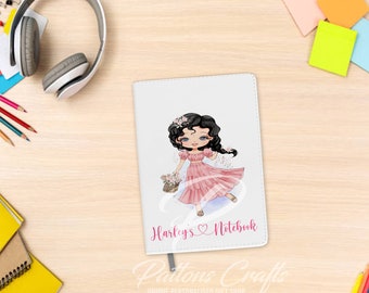 Millie A5 soft matt covered notebook, personalised notebook, gift for girls, gift for her