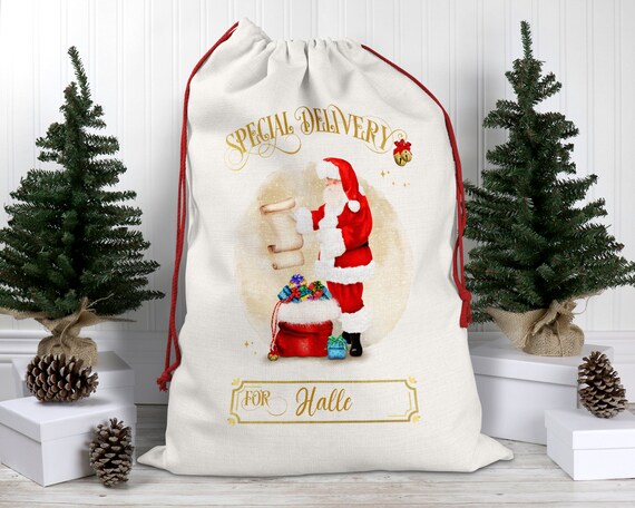 Personalised Santa Sack Traditional Santa Custom Christmas Bag