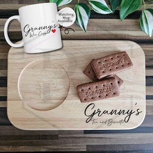 Personalized Hevea Wood Tea Board: Biscuit Serving Tray