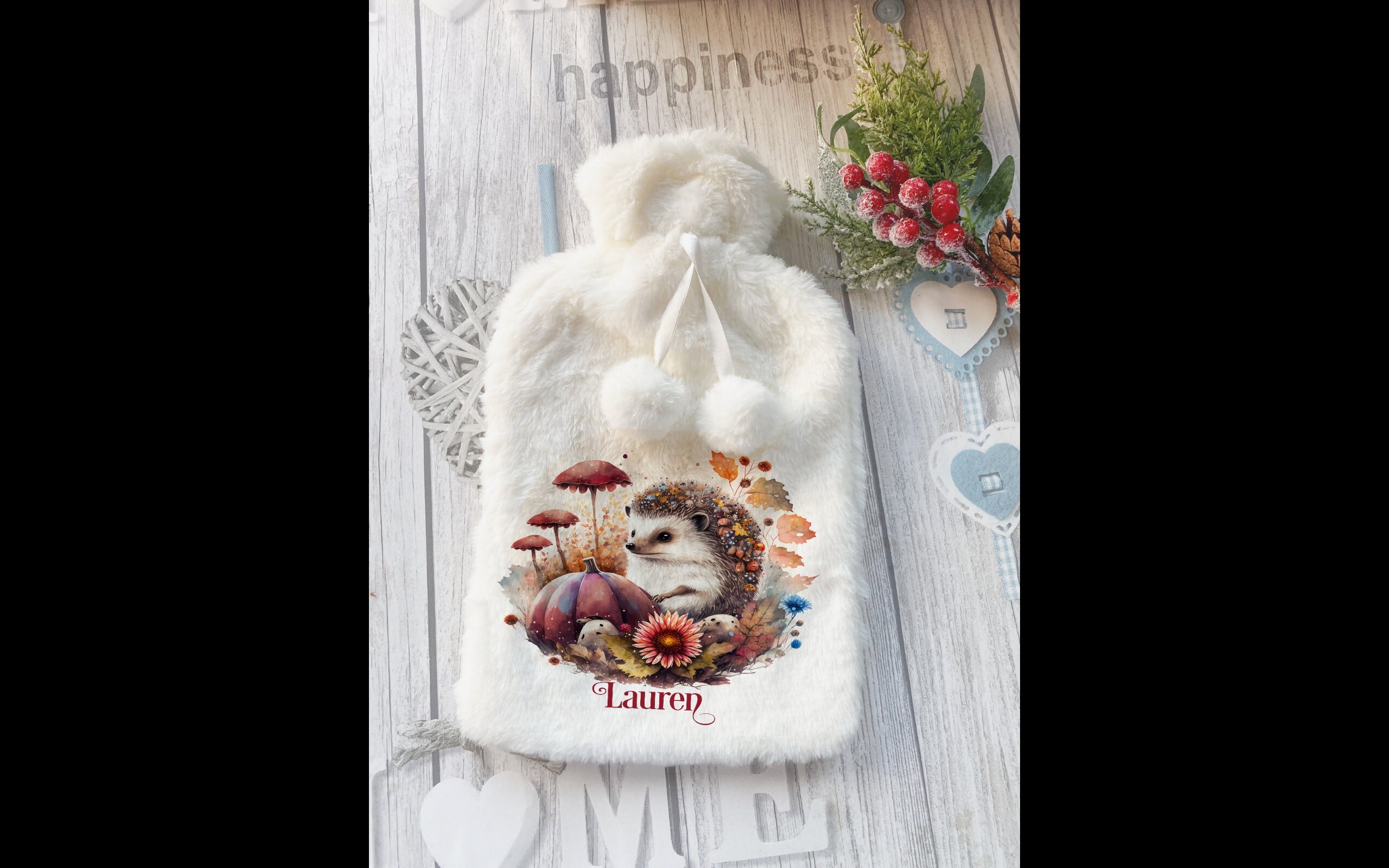 Hedgehog Super Soft 2 Litre Hot Water Bottle with Removable Cover, Heat Packs, Self Care Wellness, Fall Autumn Winter Gift, thank you gift