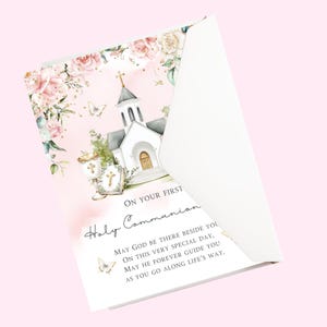 First Holy communion card | Holy communion card | Girls Communion card | Holy communion keepsake | Communion Gift | Holy communion