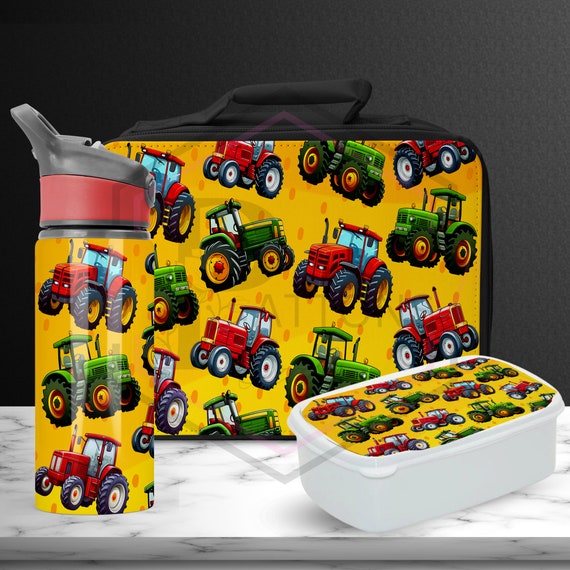 Personalised Lunch Box Set Tractor Lunch Set Farming Lunch Set Back to School Lunch Bag Lunch Bag Kids Water Bottle School Etsy Ireland