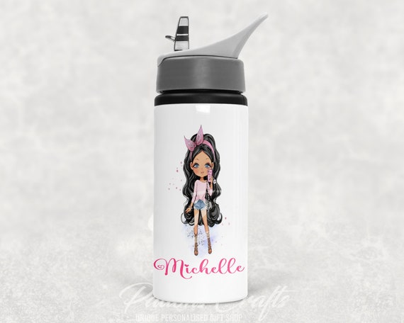 Personalised Harlow Girl Aluminium Water Bottle With Integrated